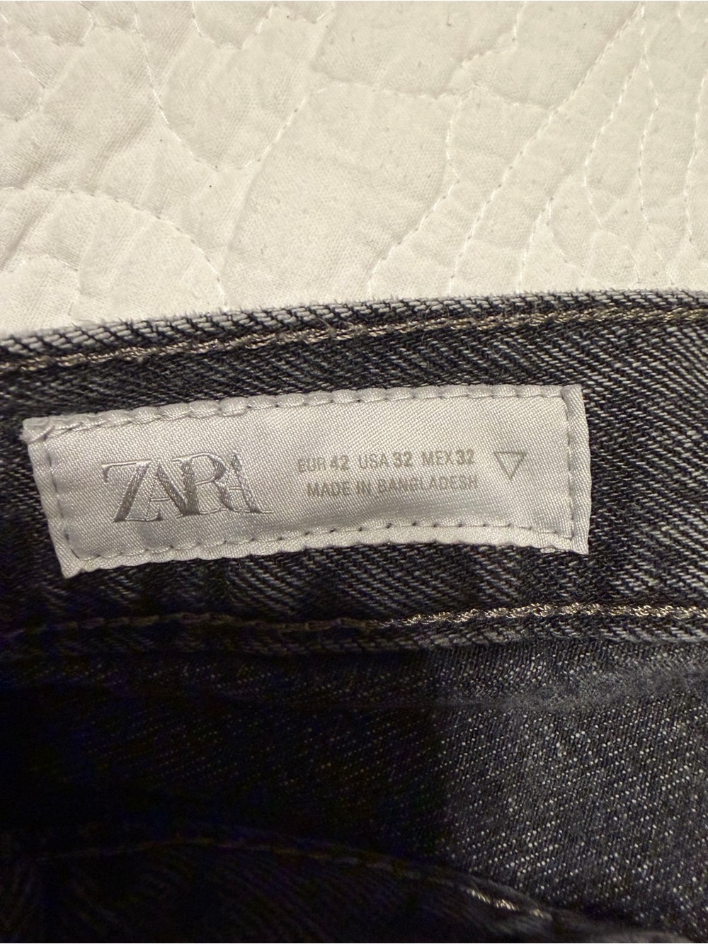 ZARA Black Wash Denim Jeans - Zipper Fly